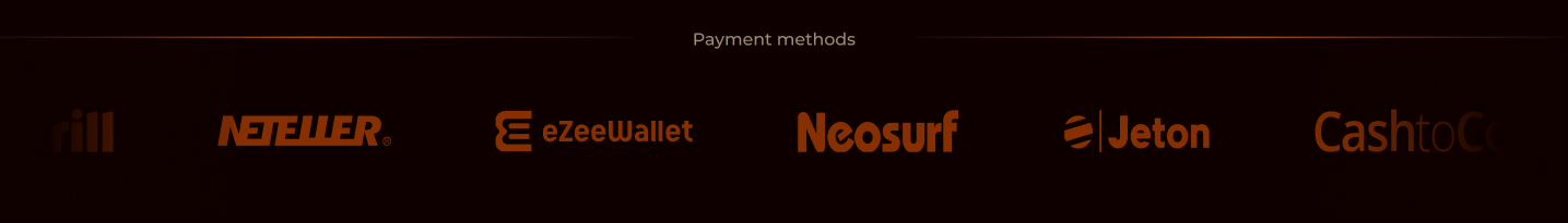 Payment methods featured in the international Kitsune offering